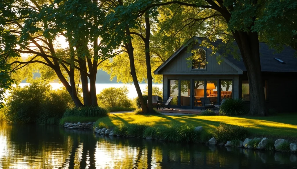 Enjoying the serene beauty of lubie dom, a cozy lakeside retreat surrounded by nature.