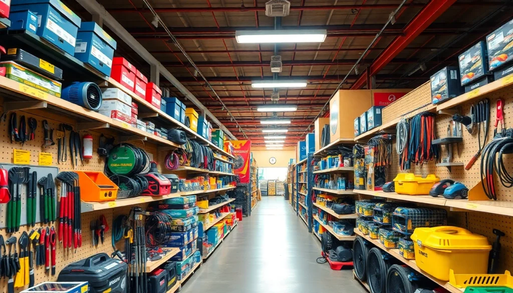 Browse a variety of welding supplies near me, showcasing tools and safety gear in a well-lit store.