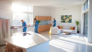 Professional bond cleaning brisbane service in a spotless kitchen with ample natural light.