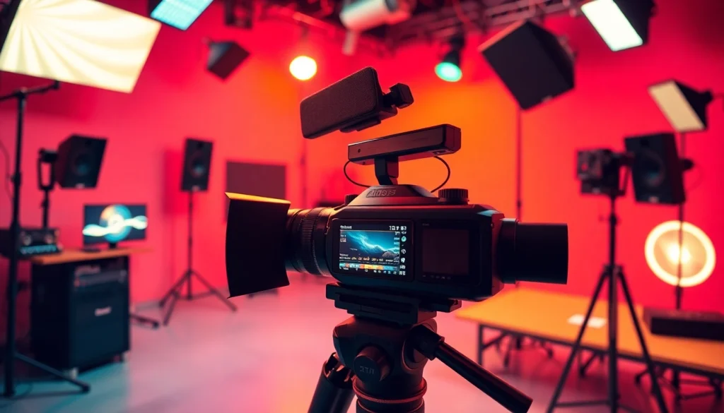 Enhance your brand with professional YouTube Videos Services in a vibrant studio setup.