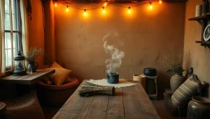 Enjoy an alternative smoking blend with natural herbs on a rustic table in a cozy environment.