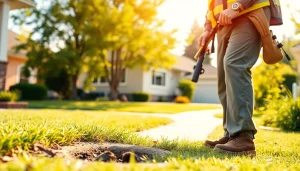 Pest Control Calgary technician actively inspecting for pest activity in a sunny suburban home.