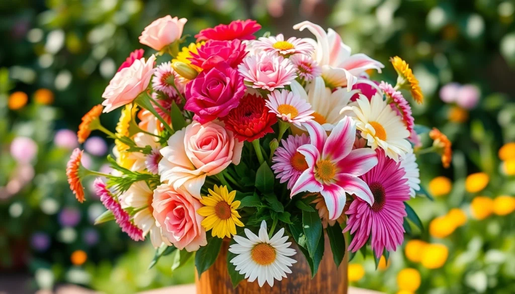 Arranging vibrant Fountain Valley flowers in a rustic vase, showcasing their beauty and liveliness.
