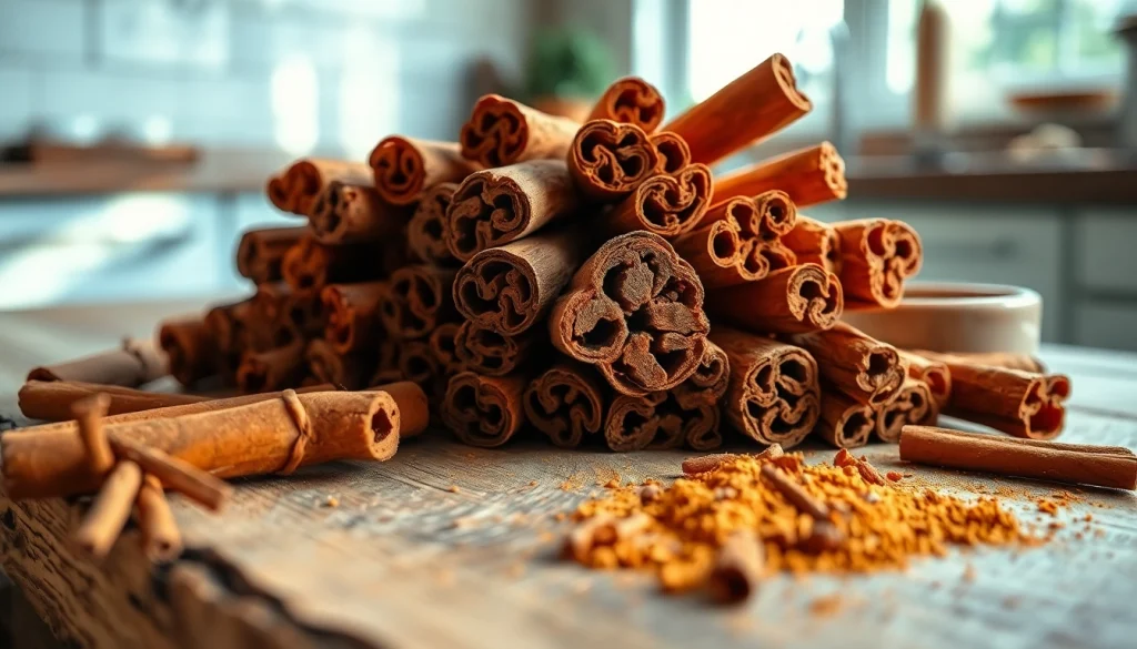 Discover aromatic cinnamon bark pieces showcasing their intricate textures and warm colors.