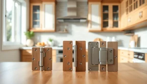 Showcase of Cabinet Hinge Manufacturers' diverse offerings in a modern kitchen.