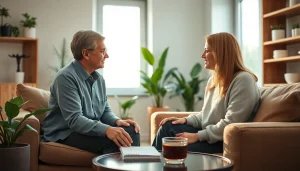 Client discussing feelings while dealing with depression in a supportive therapy setting.