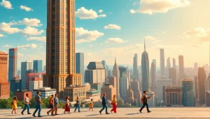Play Sim Tower by managing your skyscraper empire with vibrant city architecture.