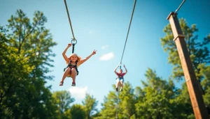 Experience thrilling zip wire kits as a family enjoys an adventurous ride through nature.