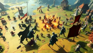 Download Warlords 2 in an engaging digital battle scene showing vibrant characters and strategy layout.