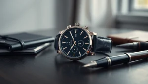 Elegante Herren Armbanduhren auf dunklem Holz, stilvoll und hochwertig präsentiert.