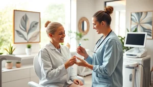 Administering a skinny shot treatment in a calm medical spa environment, showcasing care and professionalism.