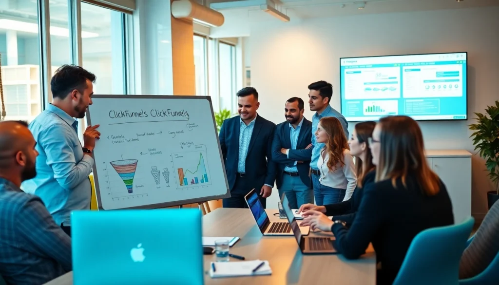 Enhance your marketing with ClickFunnels strategy session in a modern office.
