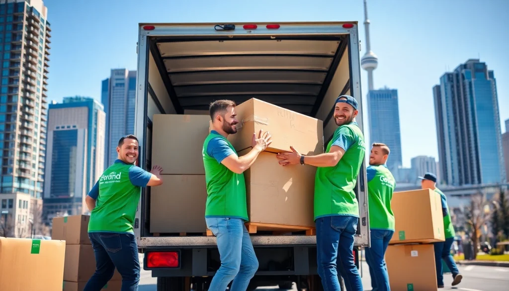 Loading furniture by a friendly moving team, illustrating Toronto best moving company services.