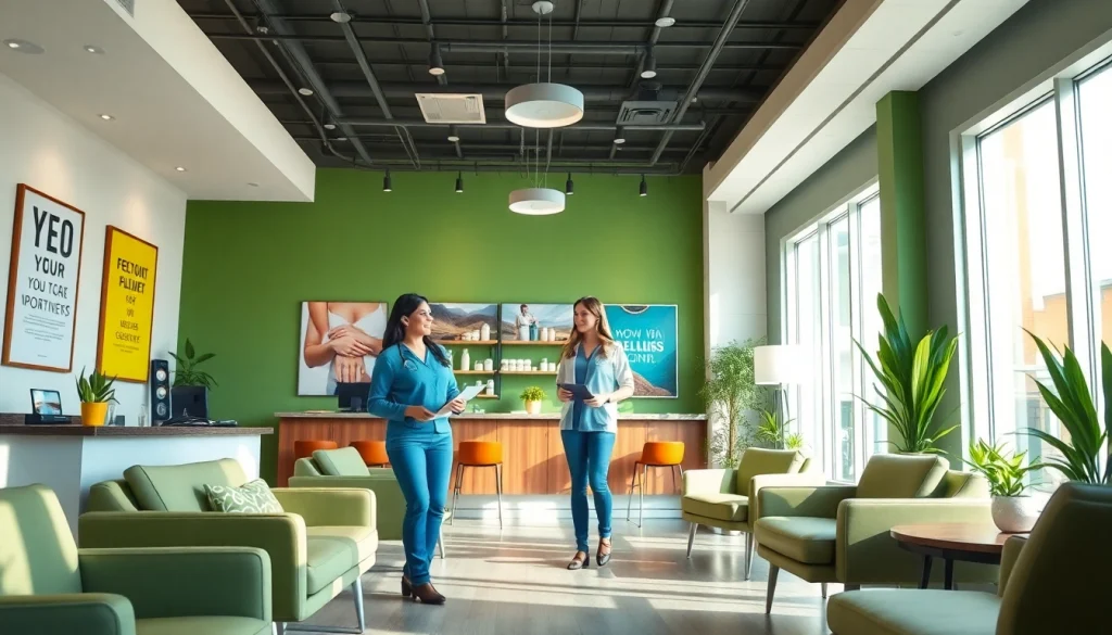 Supportive staff member welcoming clients at weight loss clinics in las vegas nv with a bright environment.