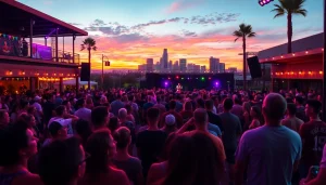 Experience engaging henderson entertainment with a vibrant outdoor concert and lively crowd.
